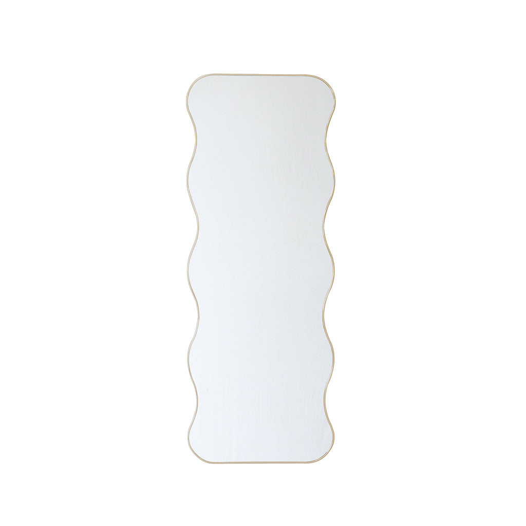 Miroir rectangle ondule bordure doré L38 H100cm