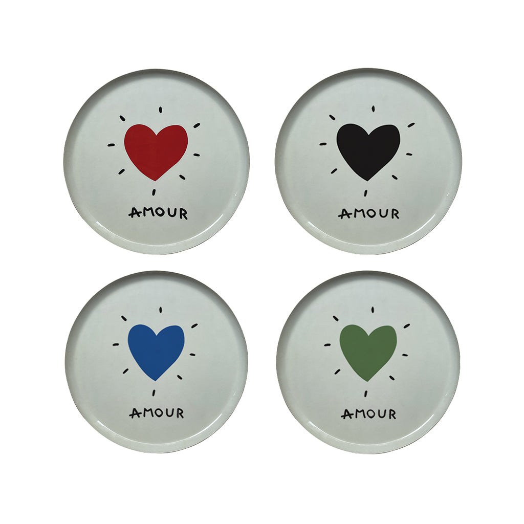 Plateau rond cœur assortie D35 H2cm