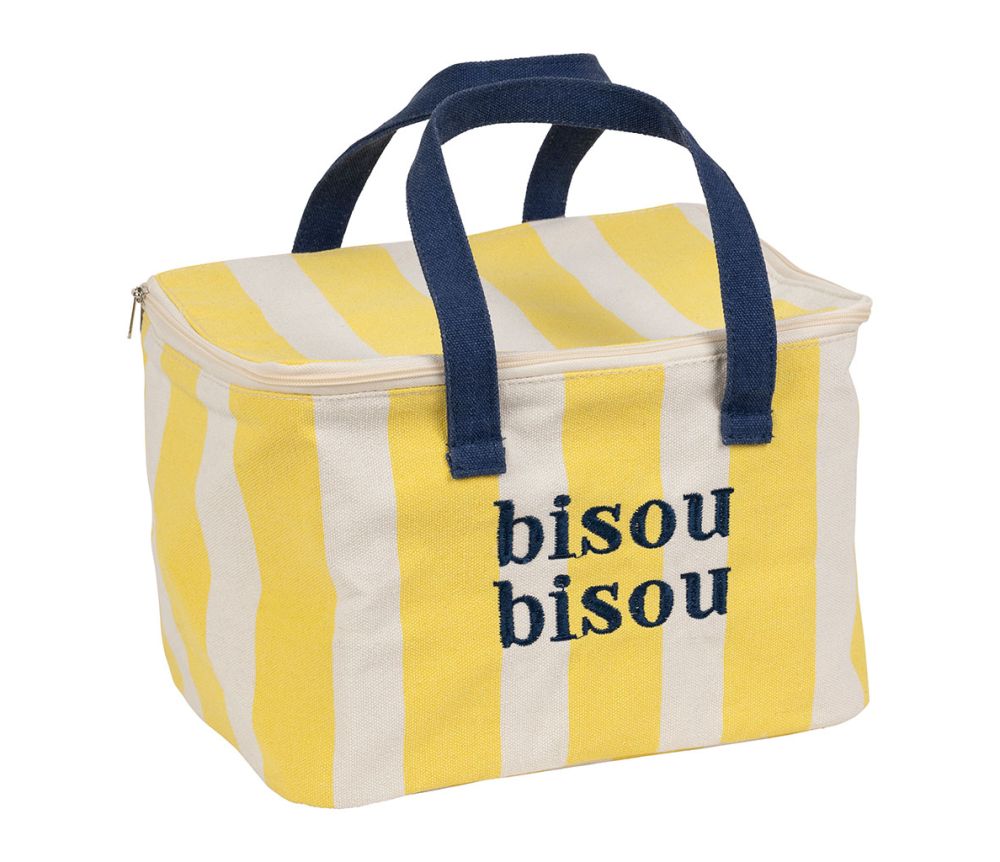 Sac isotherme jaune et bleu 24 x 16 x 17 cm