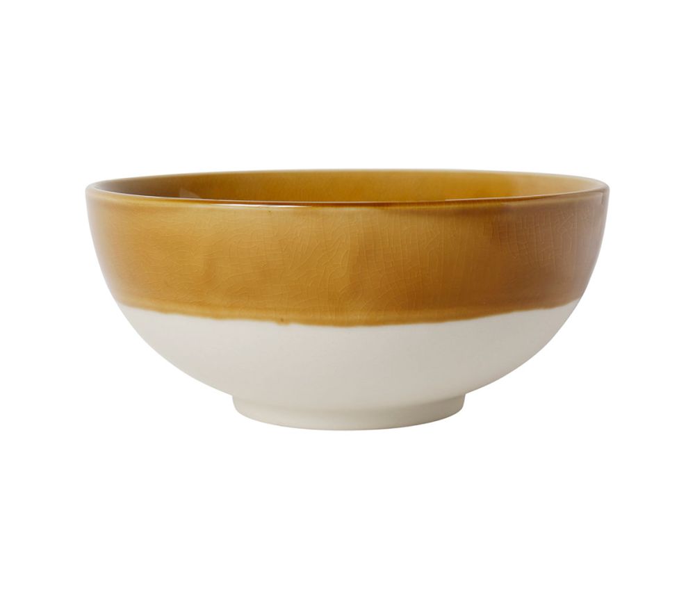 Saladier terre cuite jaune moutarde