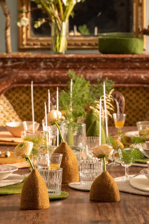 Set de 3 cache-vases clochettes - 100% feutre