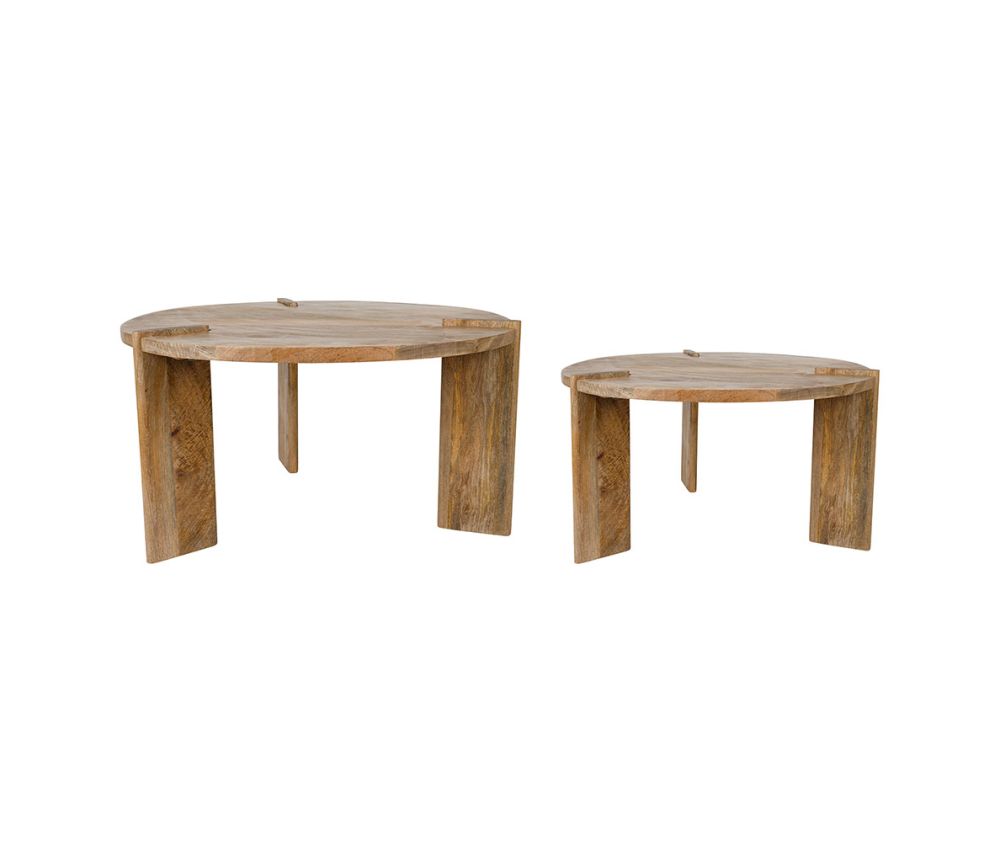 Tables Basses Gigognes SOUL CRAFT – Set de 2 – Bois de Manguier