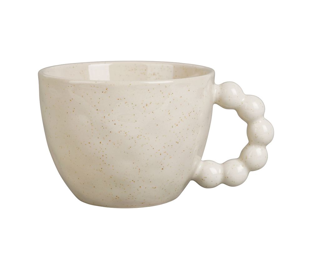 Tasse déjeuner blanc moucheté