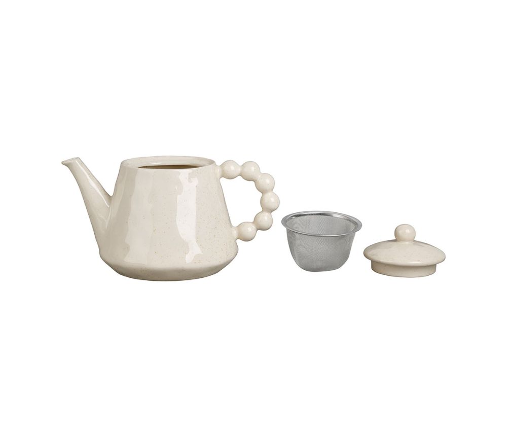 Théière avec filtre blanc moucheté – 1 L