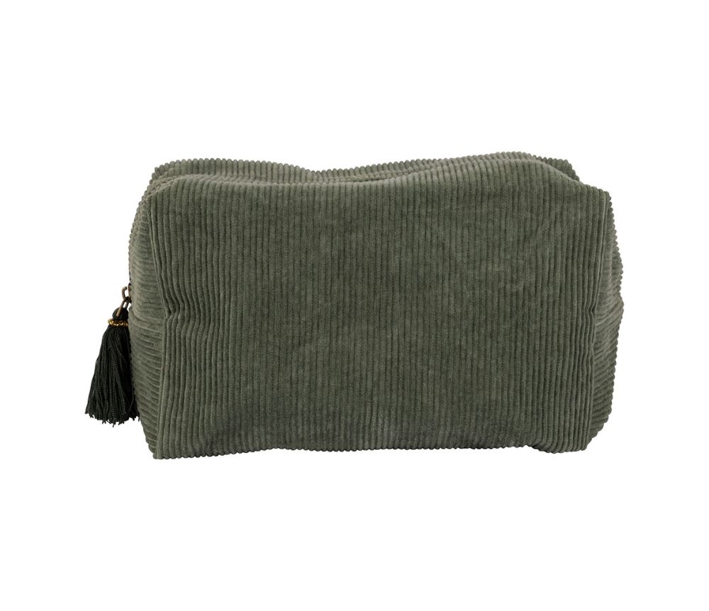 Trousse de toilette Funky kaki – Coton – 24 x 11 x 17 cm