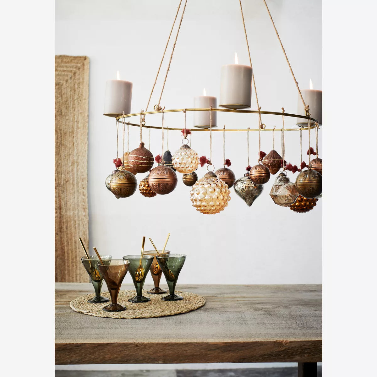 Boule de noel en verre à suspendre