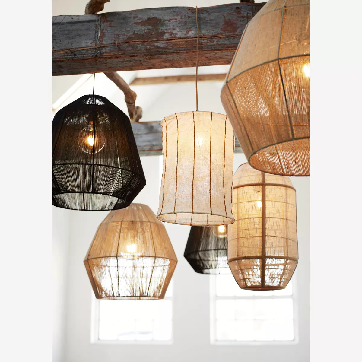 Suspension en lin rayé