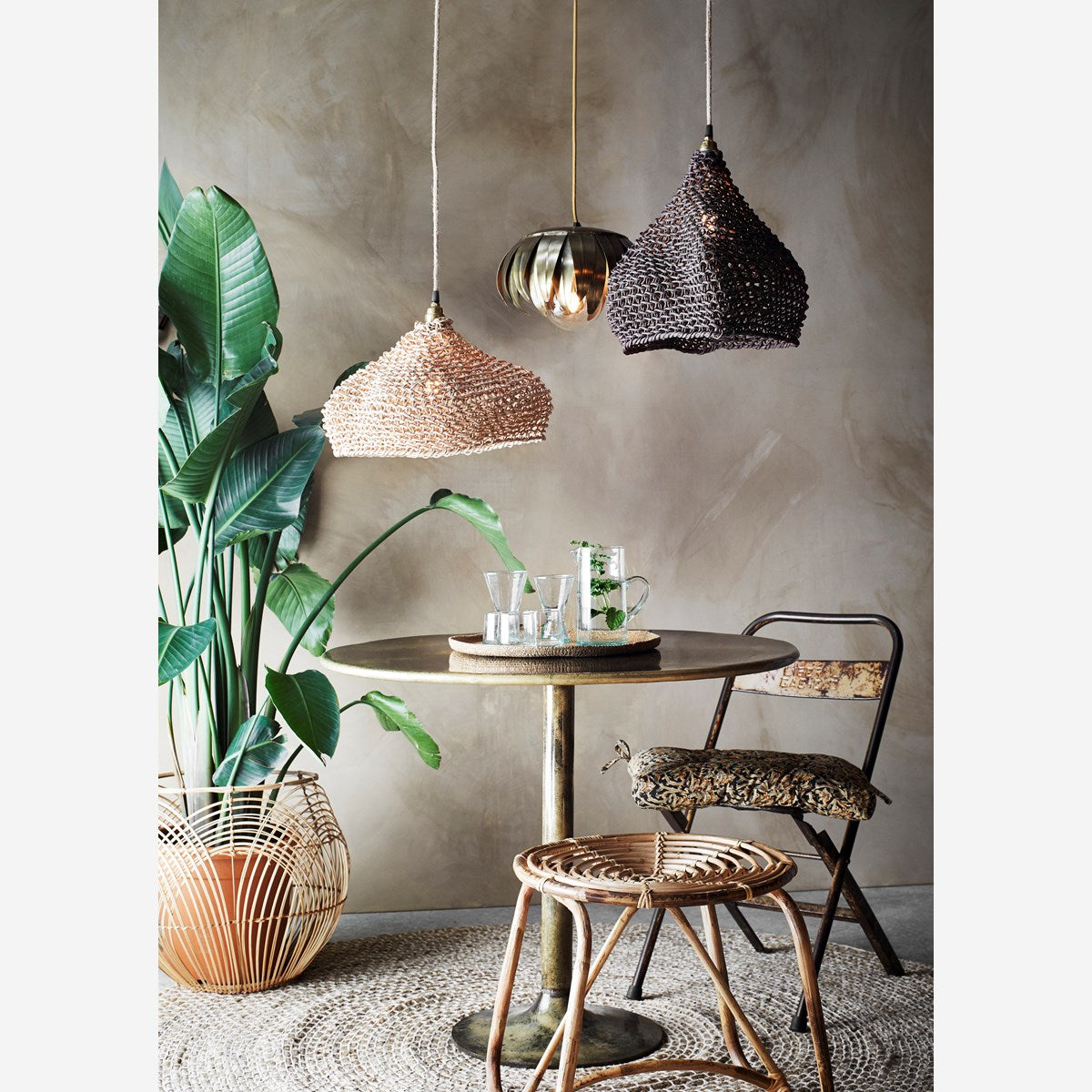 Cable électrique douille laiton - cable corde naturel - prise