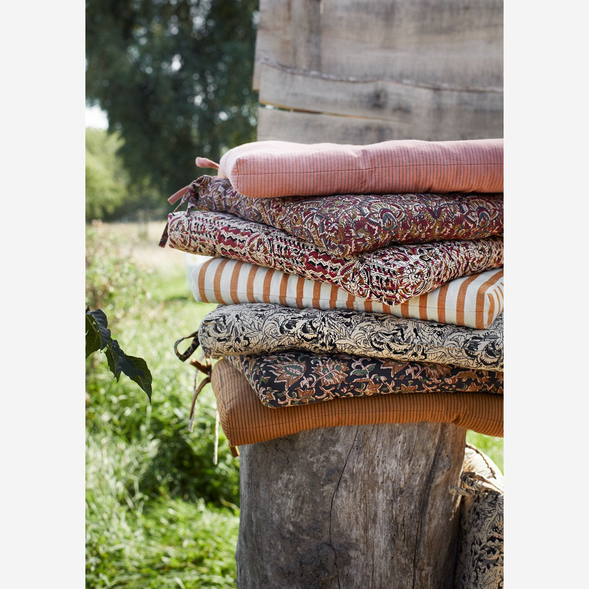 Coussin de chaise en coton - rayé