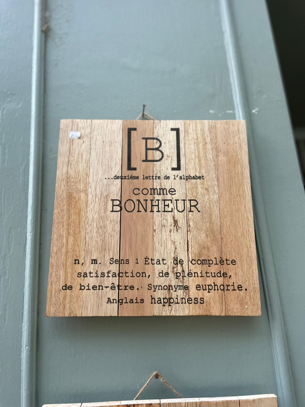 Panneau en bois - Bonheur