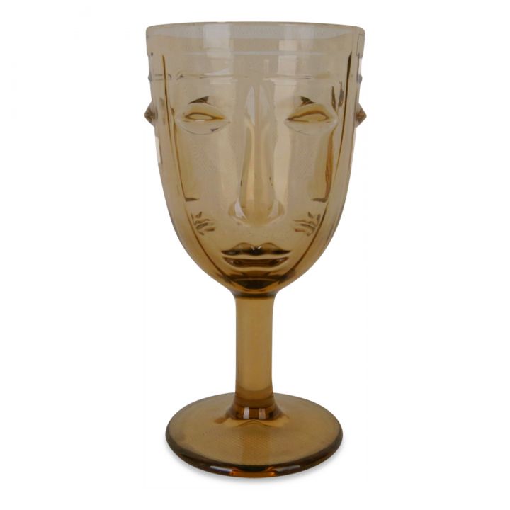 Verre à pied Visage - Ambre