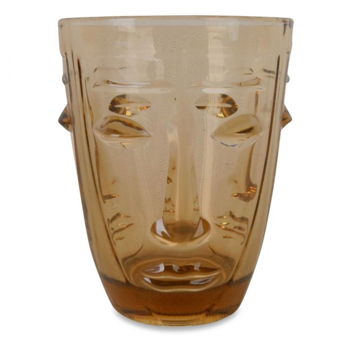 Verre gobelet Visage  D8 H10cm