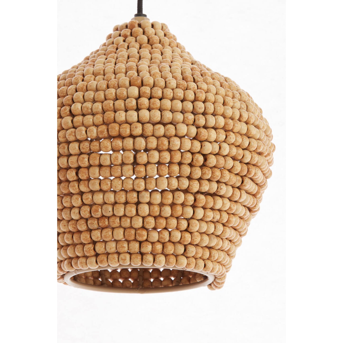 Suspension KALENGA en perles de bois naturel