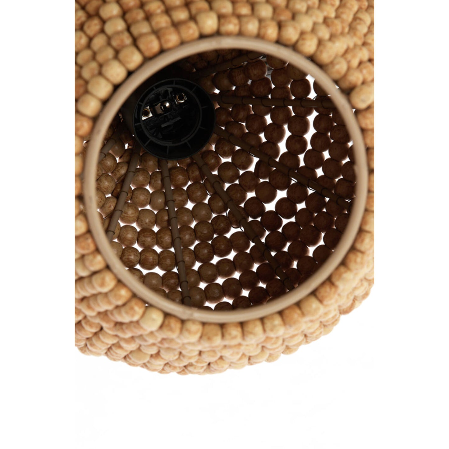 Suspension KALENGA en perles de bois naturel