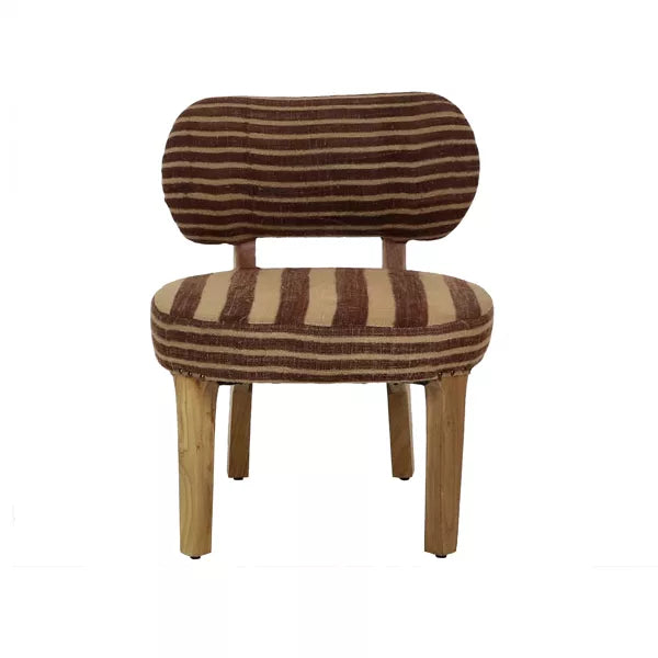 Fauteuil lounge BRINDISI aubergine en bois d’acacia et jute – 57,5 x 62,5 x H70 cm