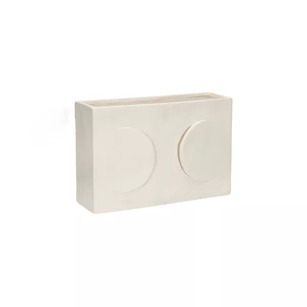 Applique murale ECLIPSE blanche en grès – 24 x 7 x H16 cm