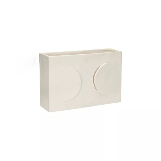 Applique murale ECLIPSE blanche en grès – 24 x 7 x H16 cm