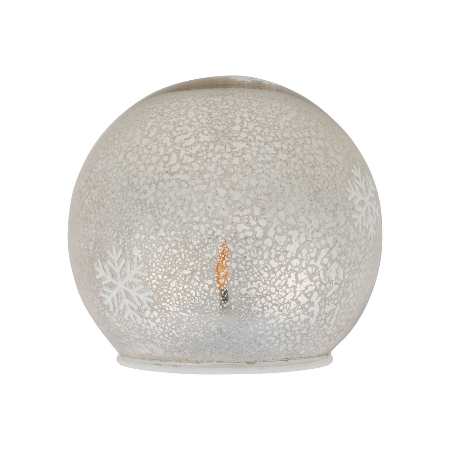 Boule lumineuse LED Flocon en verre argenté