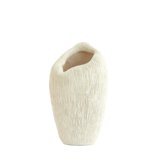 Vase déco DENISA 21,5x20,5x36,5 cm – Crème