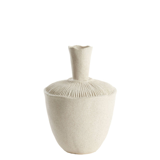 Vase Déco NEIRA – Céramique Crème – Ø20 x H29 cm
