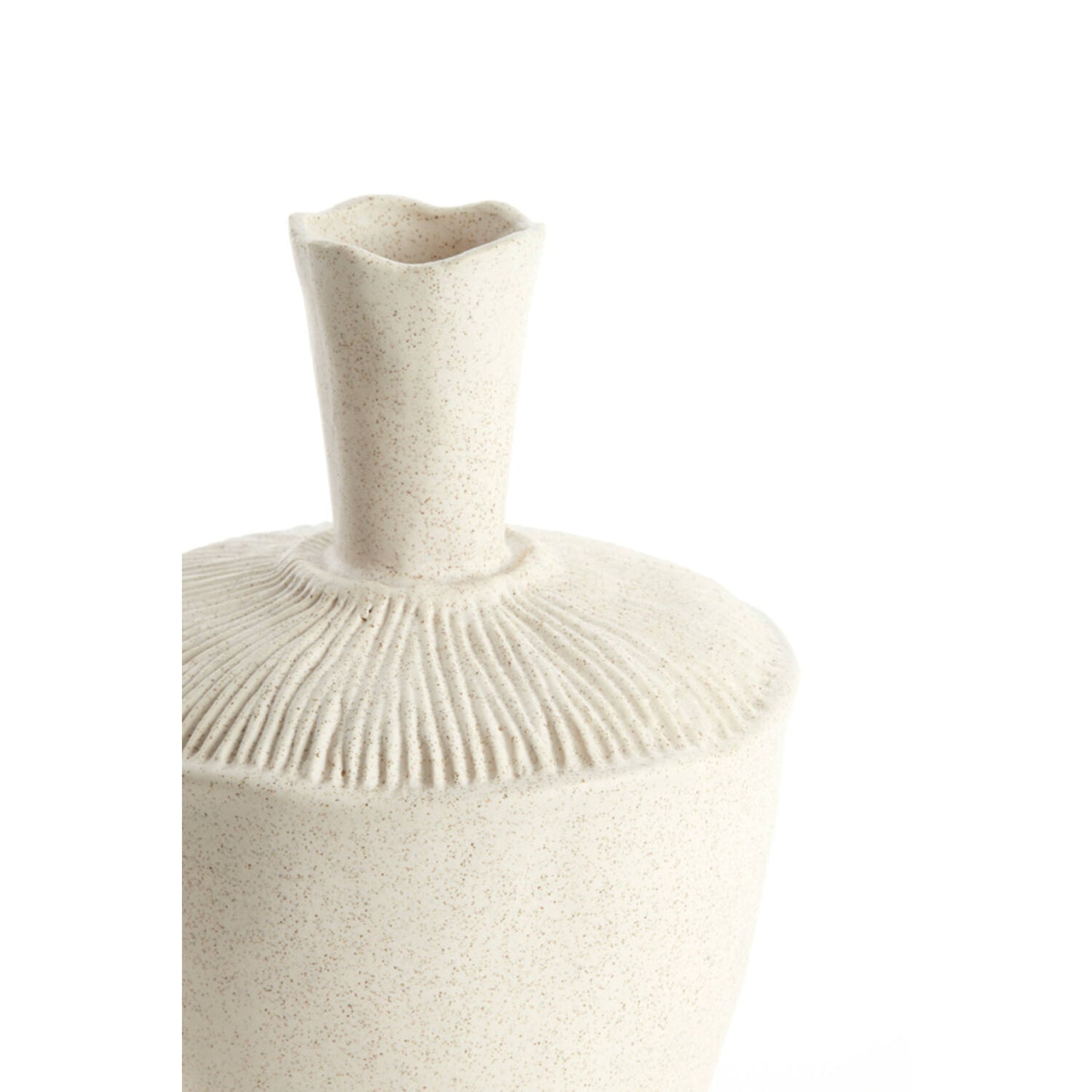 Vase Déco NEIRA – Céramique Crème – Ø20 x H29 cm