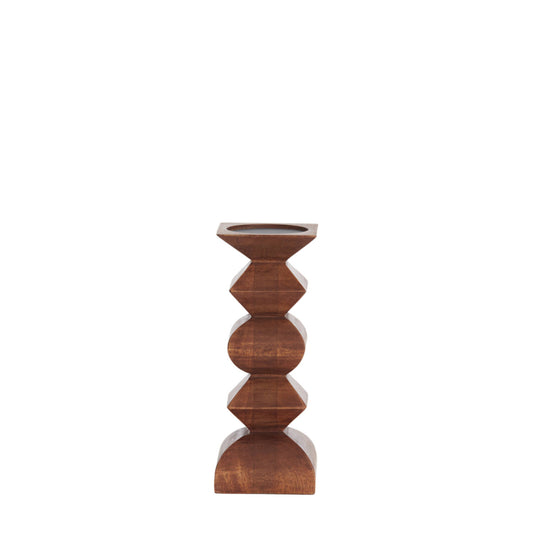 Bougeoir ALVERCA en bois brun rougeâtre