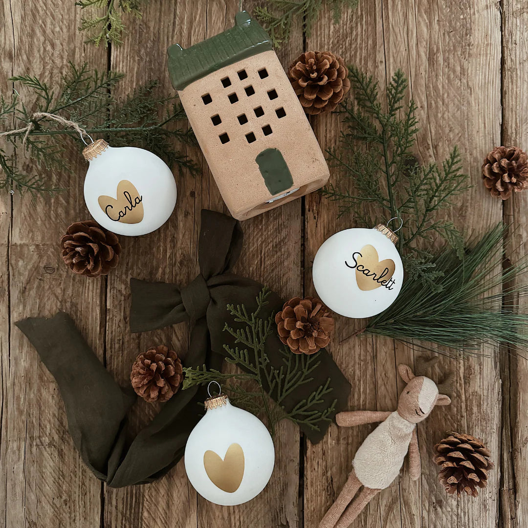 Boules de Noël Coeur - Personnalisable