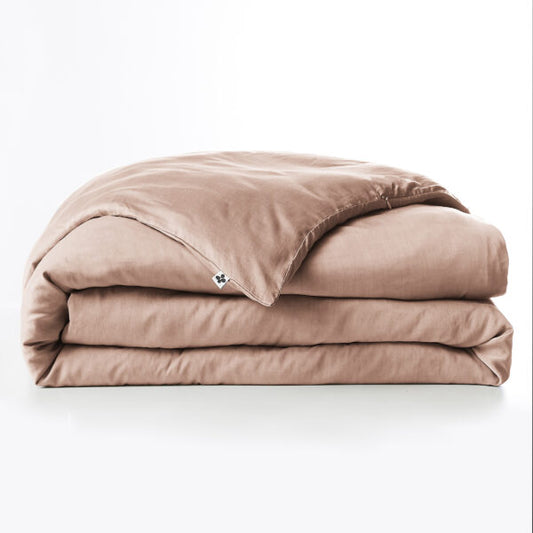 Housse de couette LYSANDRE – 260 x 240 cm – Lyocell uni – Coloris Blush