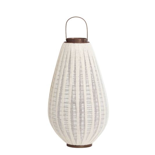 Lanterne à vent DAZIO Toile naturelle & Bois brun foncé