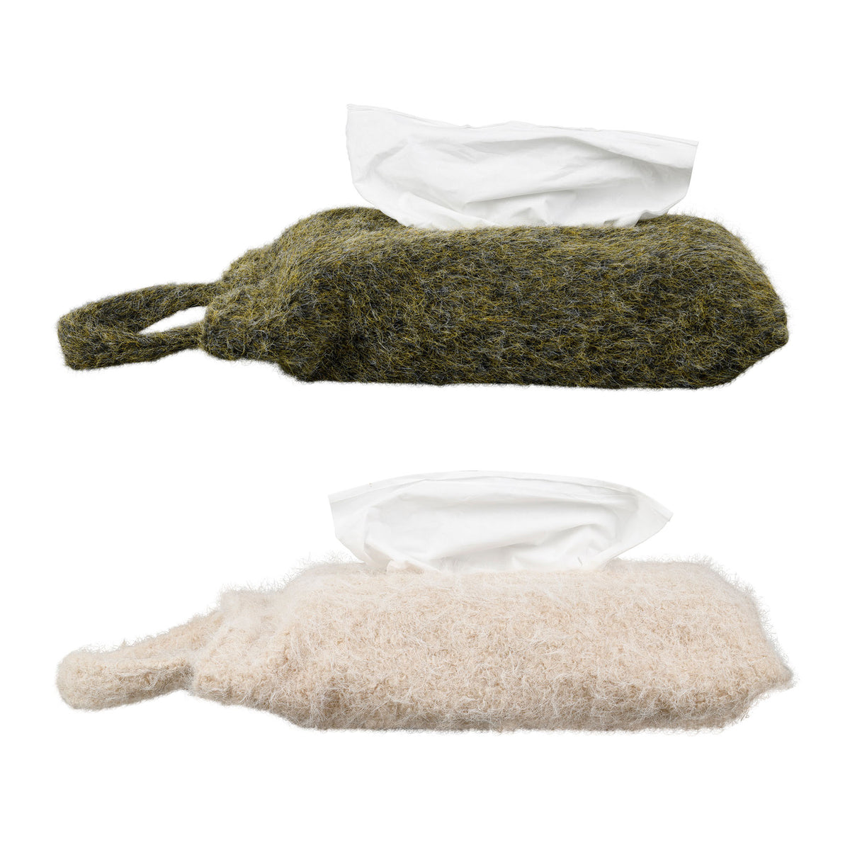 Étui à mouchoirs effet laine duveteuse – 2 coloris