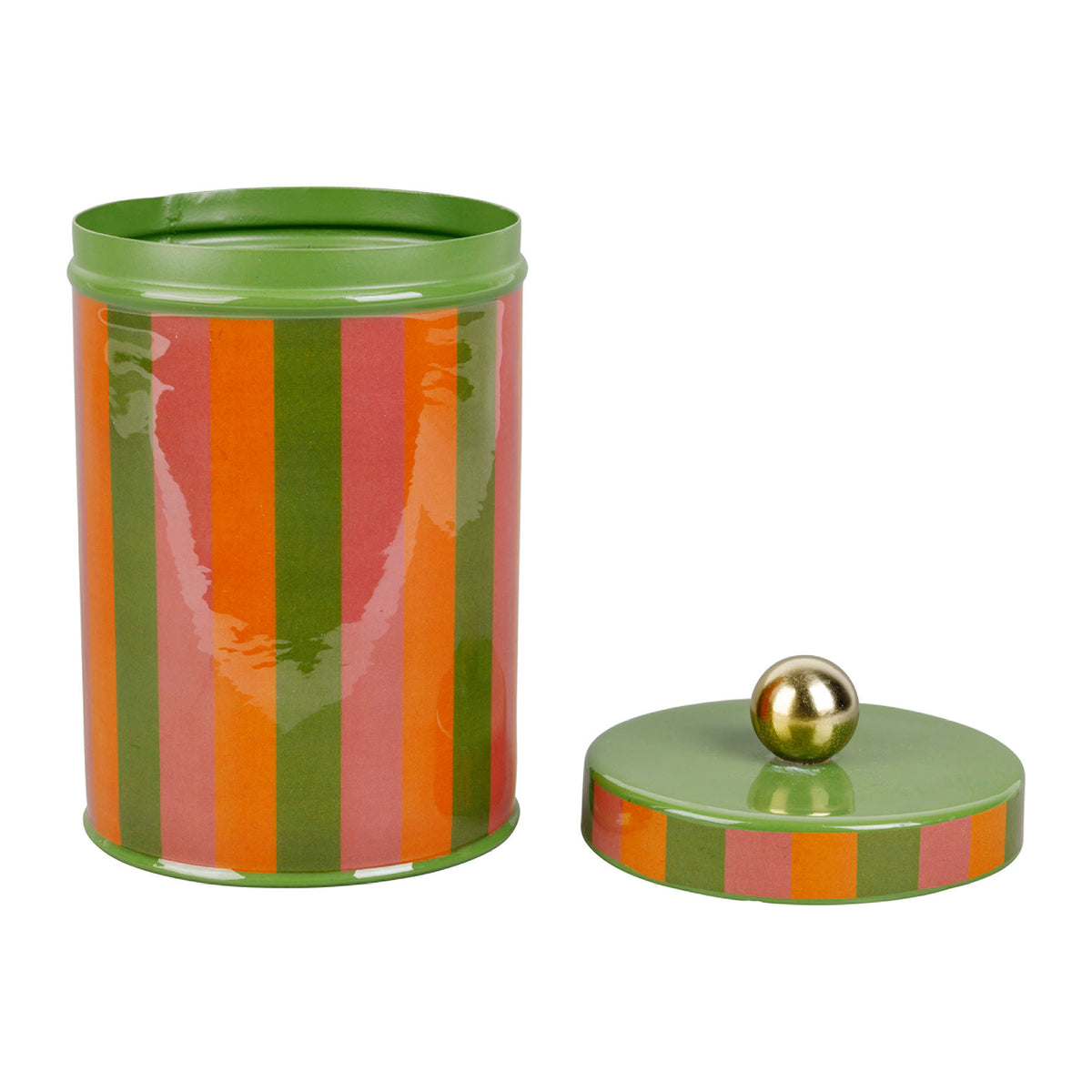 Boîte de rangement en métal rayé – 2 tailles