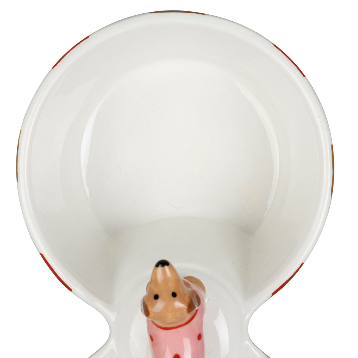 Coupelle double Teckel en céramique – 22 × 11 cm