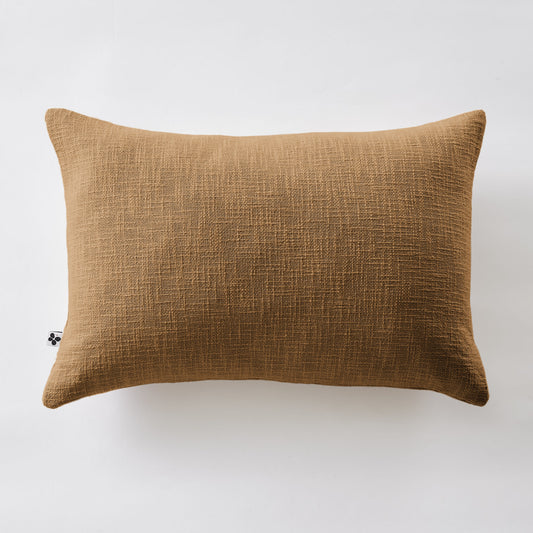 Coussin déhoussable 40 x 60 cm Slub SIXTINE Camel