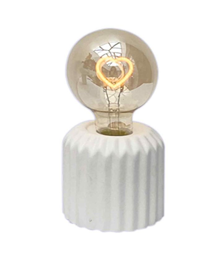 Lampe décorative mini blanche cœur LED à piles D8,7 H17,5cm (à piles)