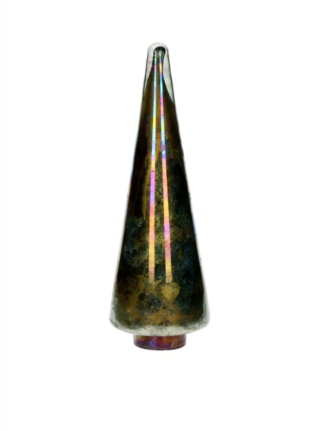 Arbre de Noël -ZYRAH - verre - DIA 11 x H 26 cm - iridescent