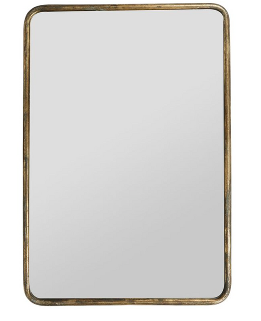 Miroir Bleu & Doré – 41,5 × 60 cm