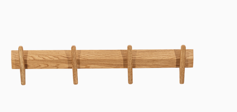 Porte-manteau mural – 4 crochets naturel