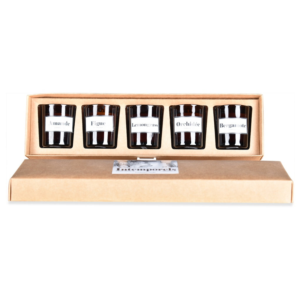 Coffret de 5 bougies Intemporels D4,5 H5cm