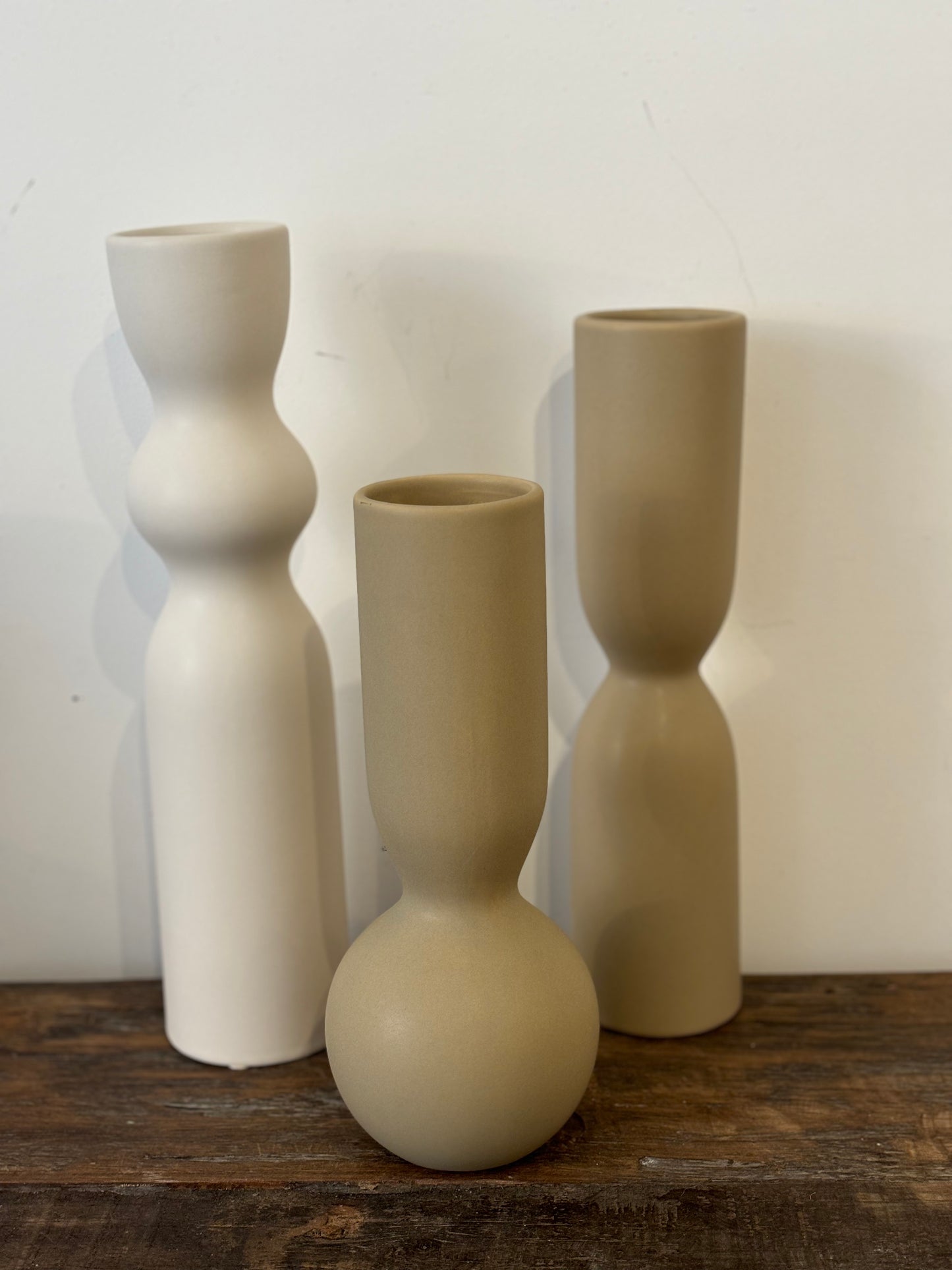 vase organic beige gres