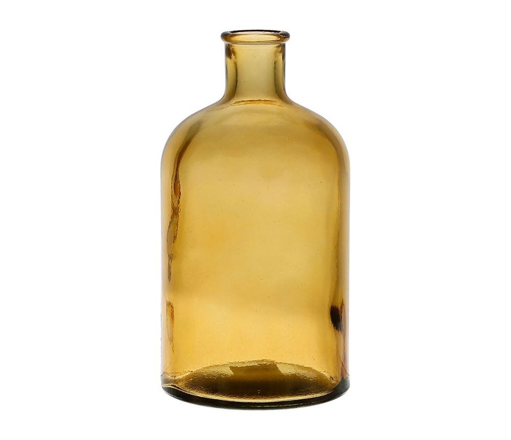 Vase bouteille COMÈTE ambré – en verre (D11,5 x H23 cm)