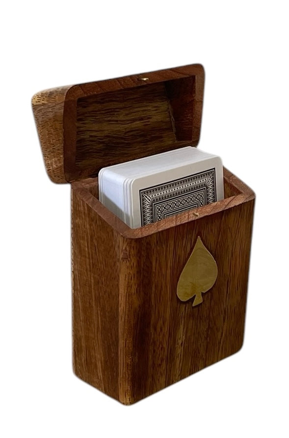 Etui carte à jouer en bois de manguier