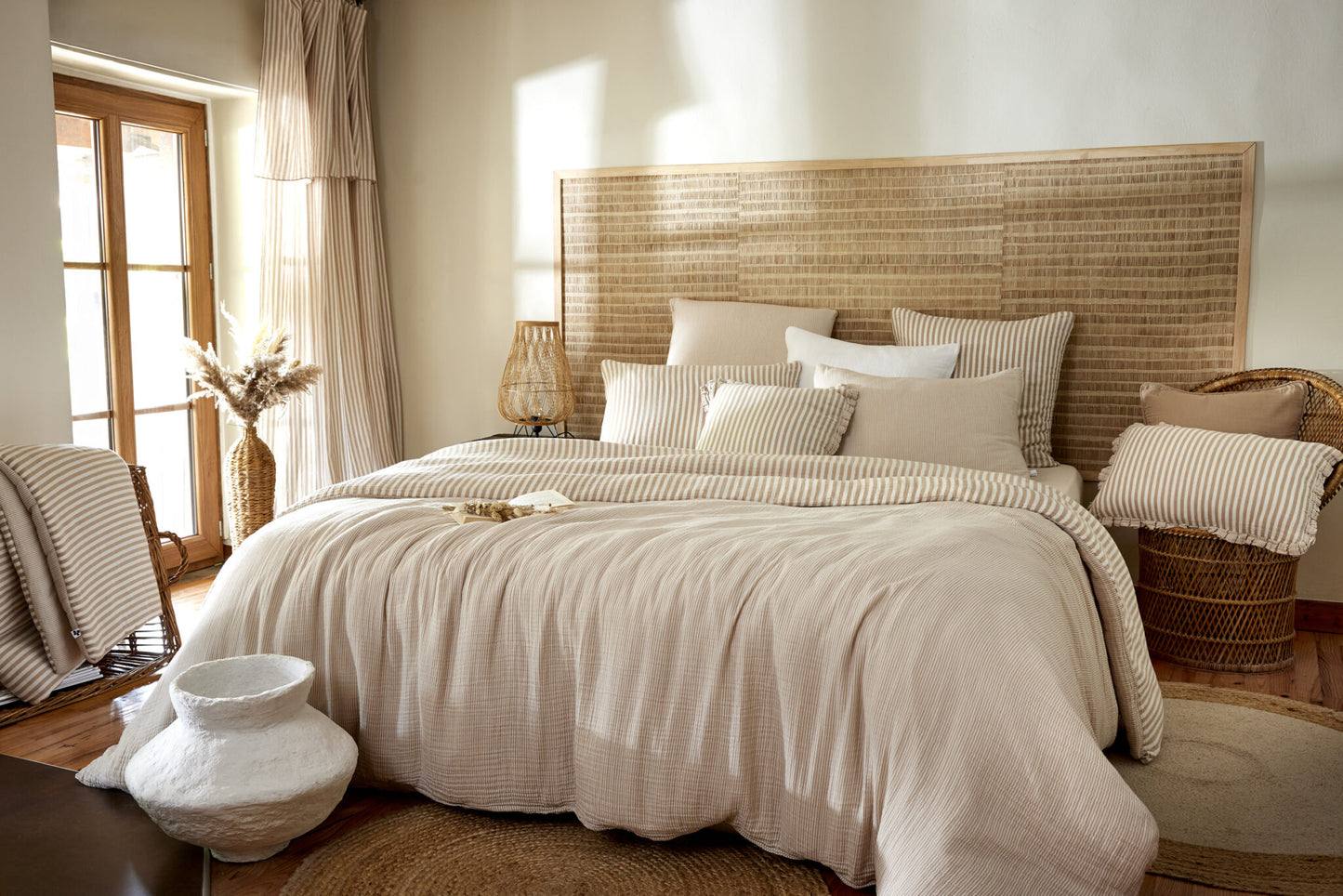 Housse de couette réversible Romie Ficelle– 260 x 240 cm