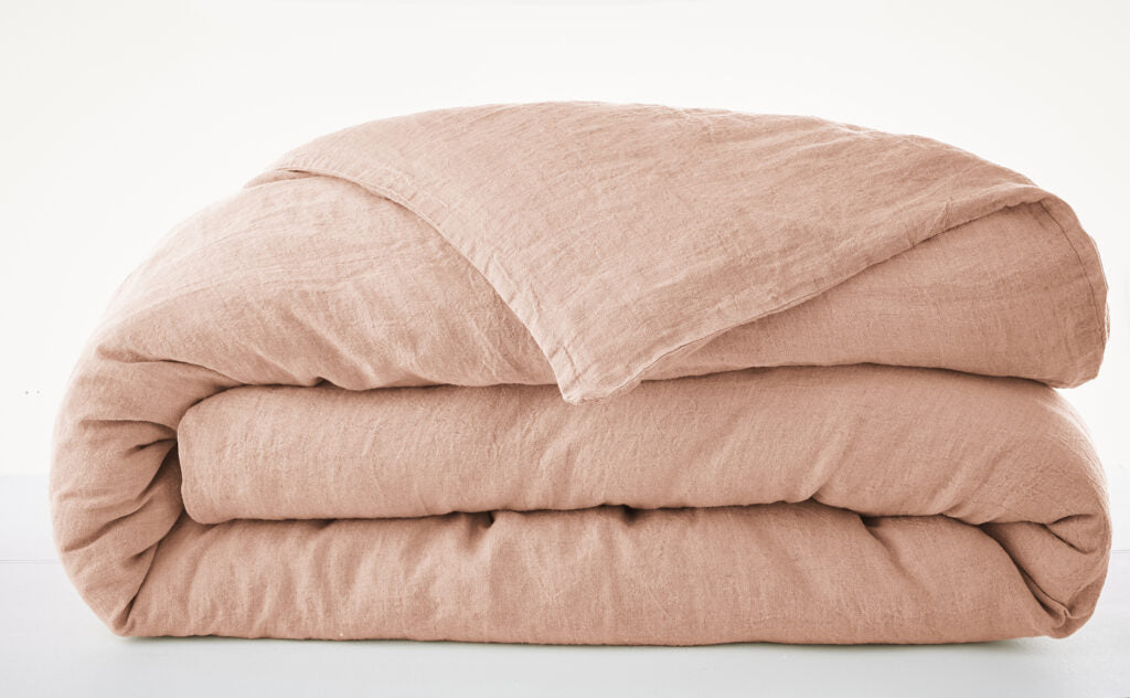 Housse de couette Soline – 260 x 240 cm – Lin lavé Vieux rose