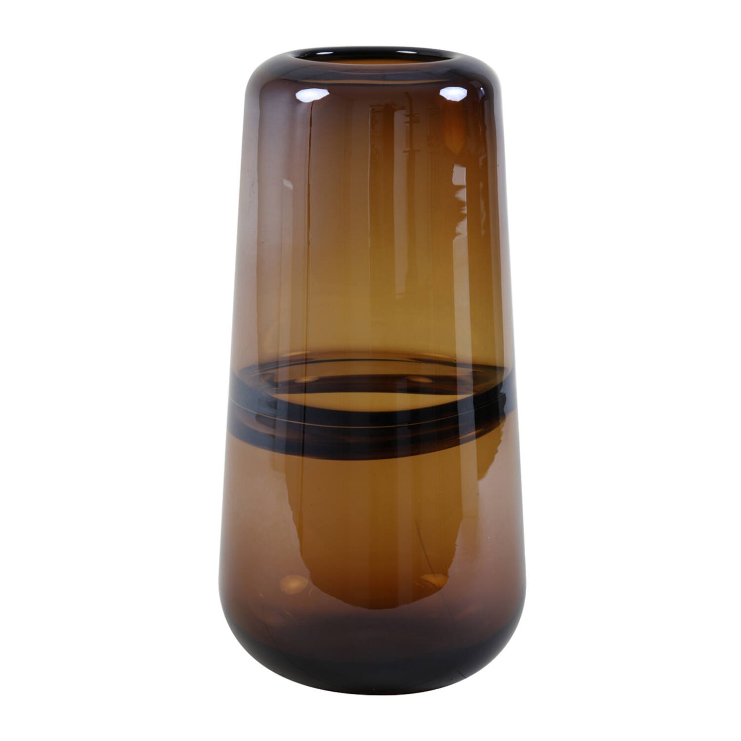 Vase Ø15x31 cm ERMIDA verre brun lustre