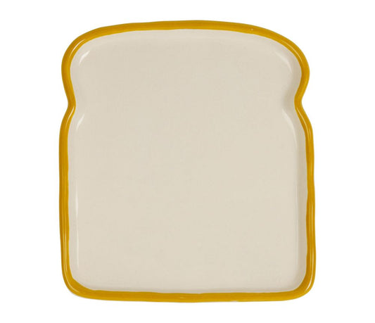 Assiette « Réveil Gourmand » en grès écru – 13 x 14,5 cm