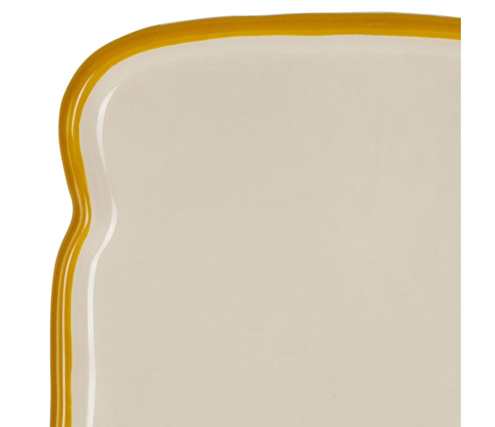 Assiette « Réveil Gourmand » en grès écru – 13 x 14,5 cm