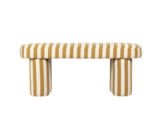 Banc Belly – Camel & Écru – 100 × 34 × H42 cm