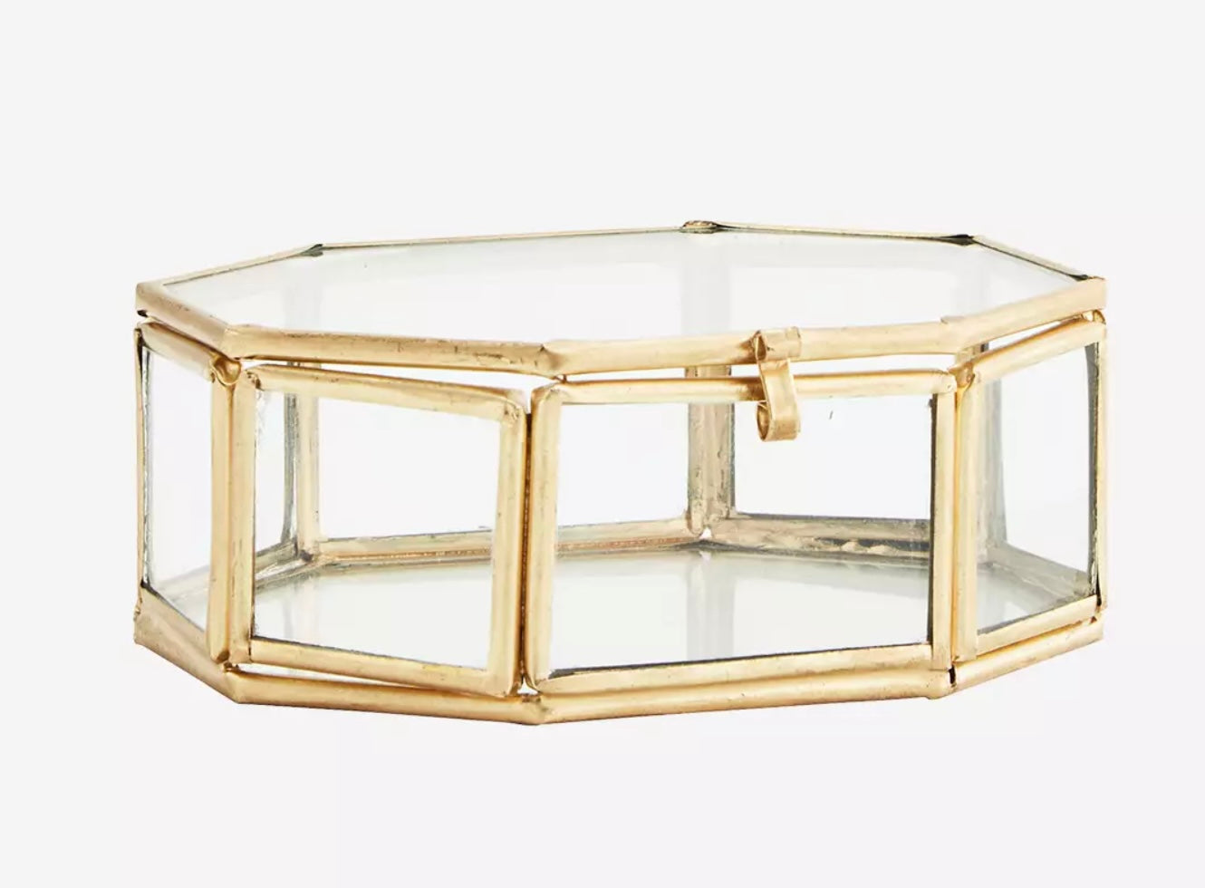 Boite en verre octogonale - 10x8x4 cm