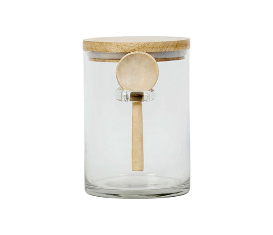 Bocal Chez Gaston avec cuillère – Verre & bois – 2 tailles disponibles