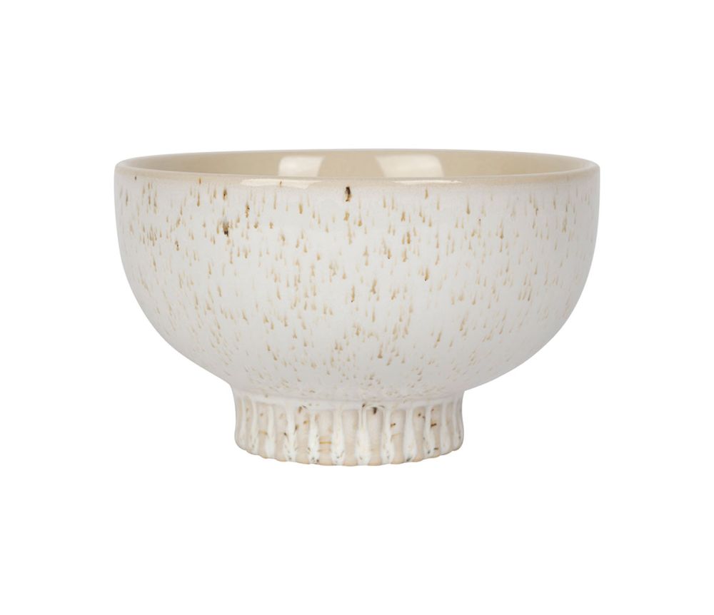 Bol côtelé Organic blanc moucheté – Grès